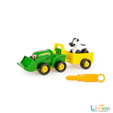 Ігровий набір-конструктор John Deere Kids Трактор із ковшем і причепом (47209)