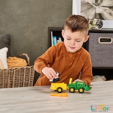 Игровой набор-конструктор John Deere Kids Трактор с ковшом и прицепом (47209)