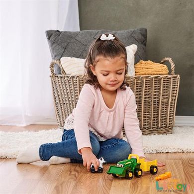 Игровой набор-конструктор John Deere Kids Трактор с ковшом и прицепом (47209)