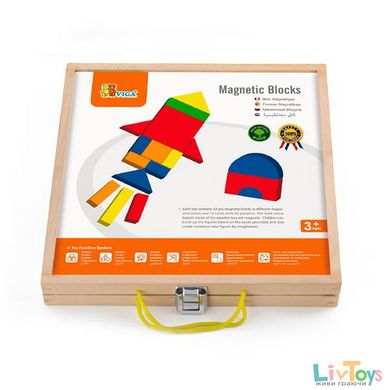 Набор магнитных блоков Viga Toys Формы и цвета (59687)