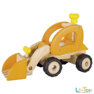 Машинка деревянная goki Экскаватор (желтый) 55962G