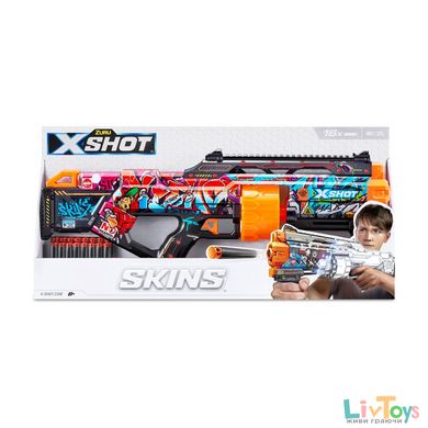 Скорострельный бластер X-SHOT Skins Last Stand Graffiti (16 патронов)