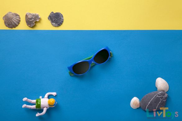 Дитячі сонцезахисні окуляри Koolsun синьо-зелені серії Flex (Розмір: 0+)