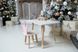 Детский белый прямоугольный столик и стульчик корона розовая. Столик для игр, уроков, еды. Белый столик