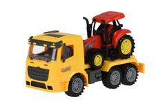 Машинка енерційна Same Toy Truck Тягач жовтий з трактором 98-613Ut-1