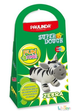 Масса для лепки Paulinda Super Dough Fun4one Зебра (подвижные глаза) PL-1563