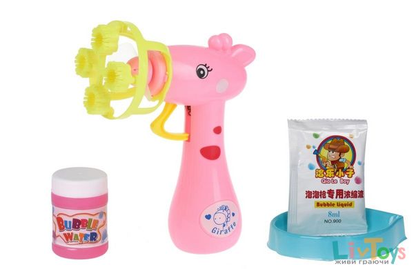 Мильні бульбашки Same Toy Bubble Gun Жираф рожевий 801Ut-3