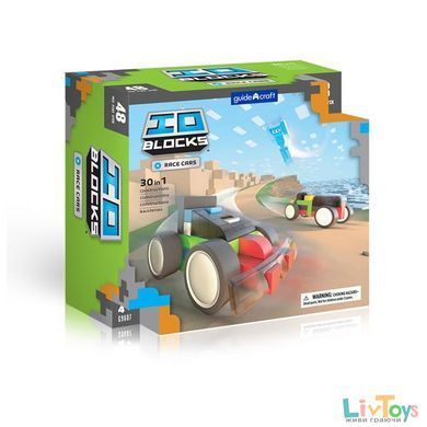 Конструктор Guidecraft IO Blocks Гоночні машини з доповненою 3d реальністю, 48 деталей (G9607)