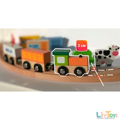 Іграшкова залізниця Viga Toys дерев'яна 19 ел. (51615)