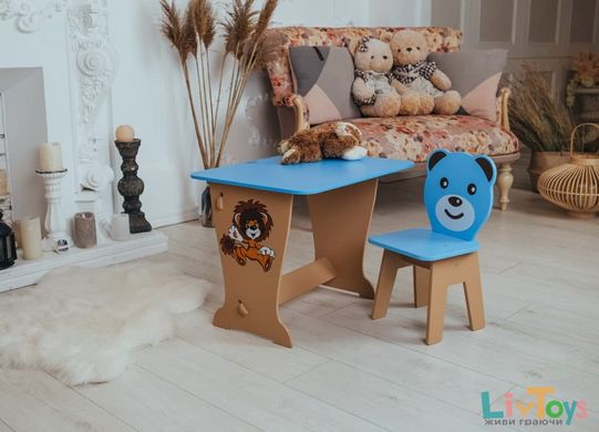 Дитячий стіл! Супер подарунок!Столик парта,рисунок зайчик і стільчик дитячий Ведмежатко.Для малювання, навчання, ігри