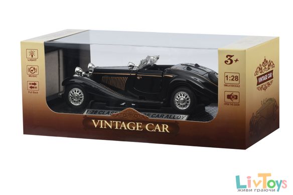 Автомобіль 1:28 Same Toy Vintage Car зі світлом і звуком Чорний HY62-2Ut-3