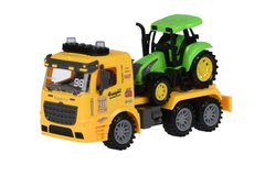 Машинка енерцийна Same Toy Truck Тягач желтый с трактором со светом и звуком 98-615AUt-1