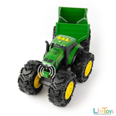 Іграшковий трактор John Deere Kids Monster Treads із причепом і великими колесами (47353)