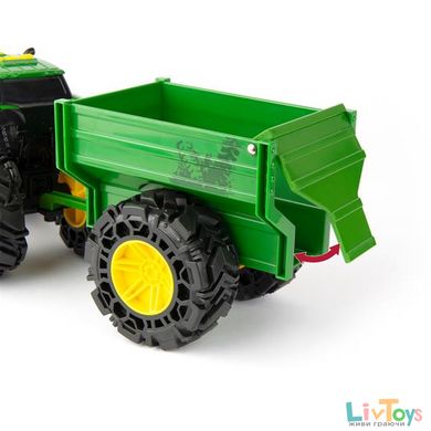 Іграшковий трактор John Deere Kids Monster Treads із причепом і великими колесами (47353)