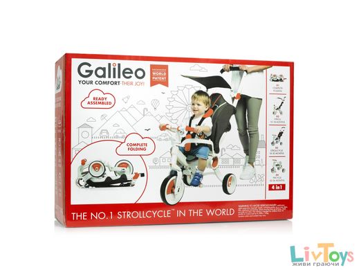 Трехколесный велосипед Galileo Strollcycle Красный G-1001-R
