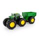 Іграшковий трактор John Deere Kids Monster Treads із причепом і великими колесами (47353)