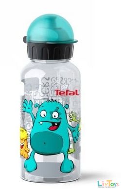 Дитяча пляшка для пиття Drink2go Tritan 0,4 л [блакитна/декор "Монстр"], Tefal