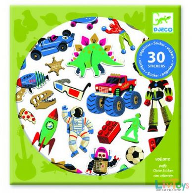 Набор фигурных объемных наклеек ретро игрушки Djeco 30 шт (DJ09263)
