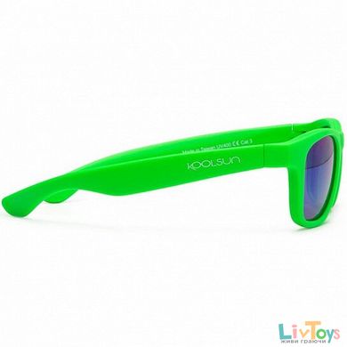 Дитячі сонцезахисні окуляри Koolsun неоново-зелені серії Wave (Розмір: 3+)