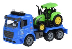 Машинка енерційна Same Toy Truck Тягач синій з трактором зі світлом і звуком 98-615AUt-2