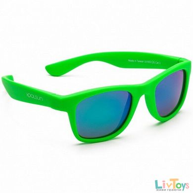 Дитячі сонцезахисні окуляри Koolsun неоново-зелені серії Wave (Розмір: 1+)