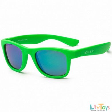 Дитячі сонцезахисні окуляри Koolsun неоново-зелені серії Wave (Розмір: 1+)