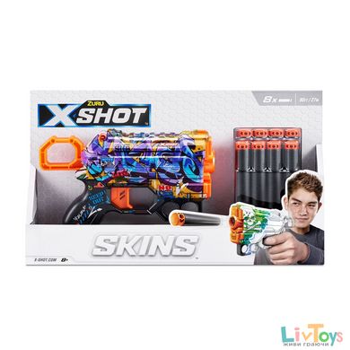 Скорострельный бластер X-SHOT Skins Menace Spray Tag (8 патронов)