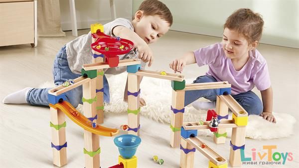 Конструктор-лабіринт Трюки та повороти 129 ел. Hape Marble Run (E1100)