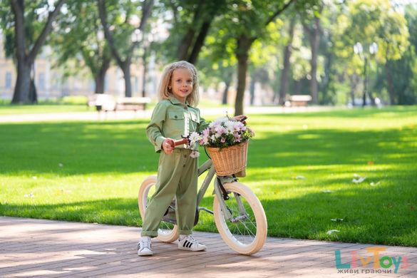 Детский велосипед Miqilong RM Оливковый 12" на 2-5 лет