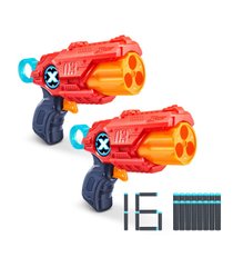 X-Shot Red Набір скорострільних бластерів EXCEL MK 3 Double (2 бластири, 3 банки, 16 набоїв)