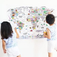 Карта Мира Постер раскраска напольная 114 на 78 см