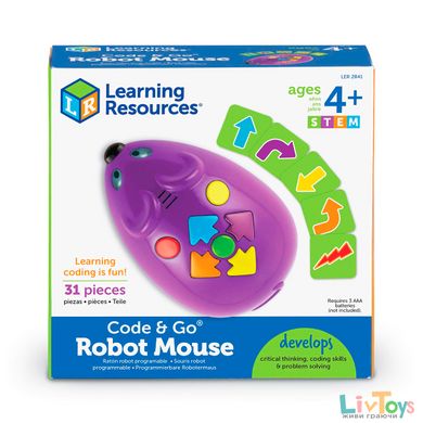 Игровой STEM-набор LEARNING RESOURCES – МЫШКА (программируемая игрушка, карточки)