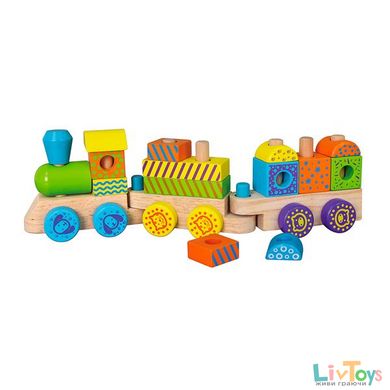 Деревянный поезд Viga Toys Кубики (50572)