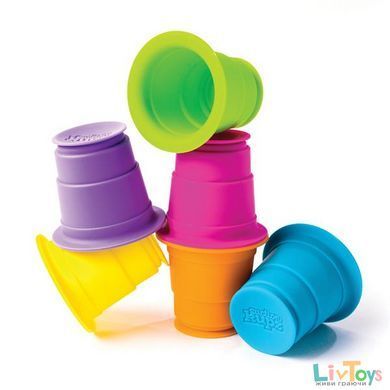 Тактильная игрушка Fat Brain Toys Suction Kupz Мягкие чашки 6 штук (FA183-1)