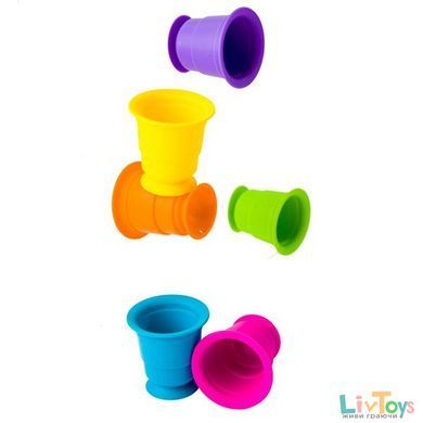 Тактильная игрушка Fat Brain Toys Suction Kupz Мягкие чашки 6 штук (FA183-1)