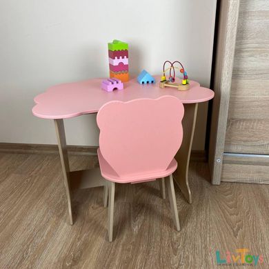 Вау!Дитячий стіл рожевий!Стол-парта з кришкою хмарко та стільчик фігурний.Підійде для навчання, малювання