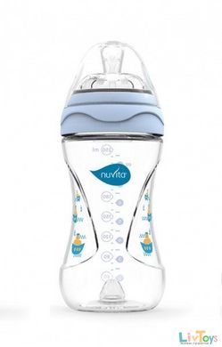 Бутылочка для кормления Nuvita Mimic 250 мл 3м + Антиколикова, голубая NV6030Blue