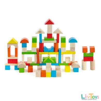Дерев'яні кубики Viga Toys Кольорові блоки, 80 шт., 2,5 см (50333)
