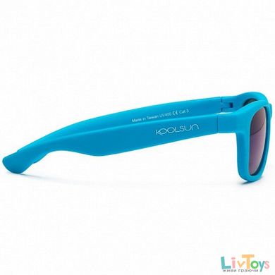 Дитячі сонцезахисні окуляри Koolsun неоново-блакитні серії Wave (Розмір: 1+)