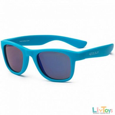 Дитячі сонцезахисні окуляри Koolsun неоново-блакитні серії Wave (Розмір: 1+)