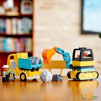Конструктор LEGO DUPLO Вантажівка та гусеничний екскаватор 20 деталей (10931)