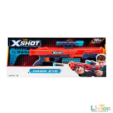 X-Shot Red Скорострельный бластер EXCEL Hawk Eye (16 патронов)