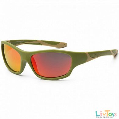 Детские солнцезащитные очки Koolsun цвета хаки серии Sport (Размер: 3+)