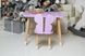 Фіолетовий прямокутний столик і стільчик дитячий метелик. Фіолетовий дитячий столик