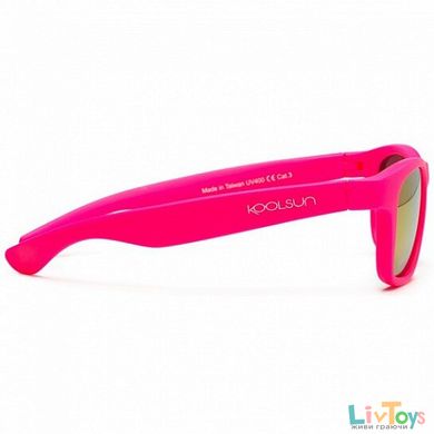 Детские солнцезащитные очки Koolsun неоново-розовые серии Wave (Размер: 1+)