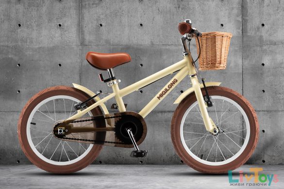 Дитячий велосипед Miqilong RM Бежевий 16" на 3-7 років
