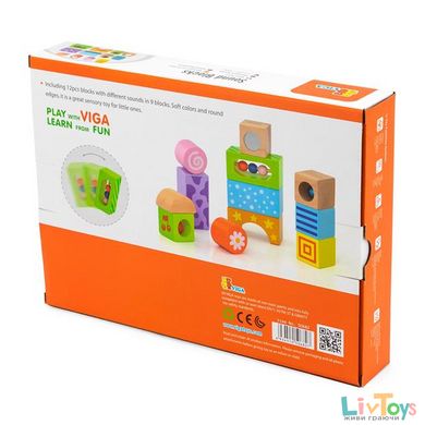 Дерев'яні кубики Viga Toys Брязкальця (50682)