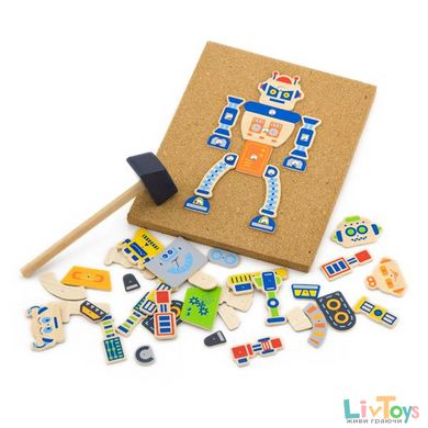 Набор для творчества  Деревянная аппликация Робот Viga Toys (50335)