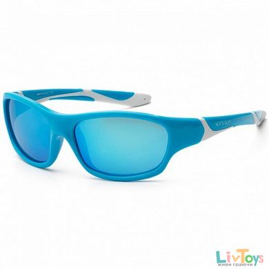Дитячі сонцезахисні окуляри Koolsun бірюзово-білі серії Sport (Розмір: 3+)