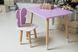Фіолетовий прямокутний столик і стільчик дитячий метелик із білим сидінням. Фіолетовий дитячий столик